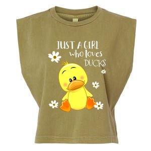 Just A Girl Who Loves Ducks Cute Duck Lover Owner Gift Garment-Dyed Women's Muscle Tee