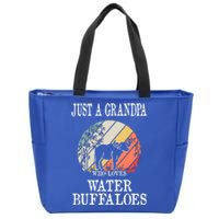 Just A Grandpa Who Loves Water Buffaloes Cute Gift Zip Tote Bag