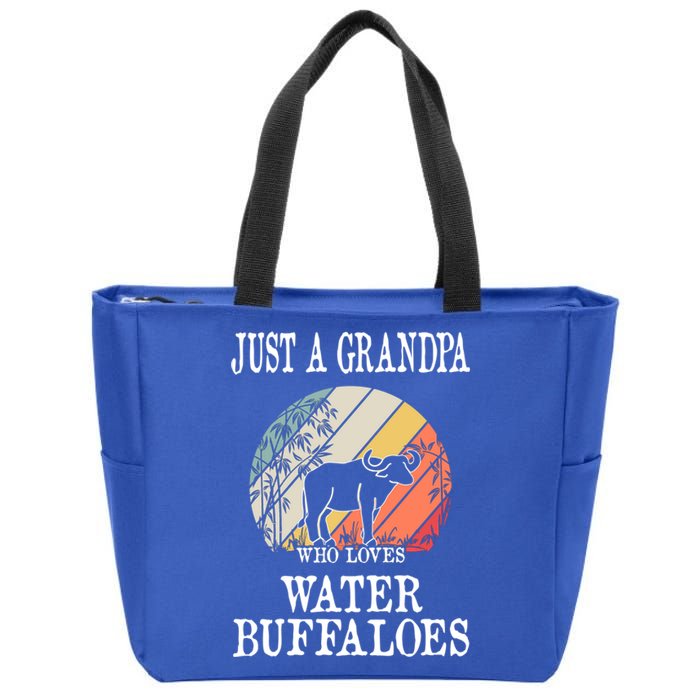 Just A Grandpa Who Loves Water Buffaloes Cute Gift Zip Tote Bag