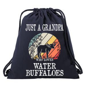 Just A Grandpa Who Loves Water Buffaloes Cute Gift Drawstring Bag