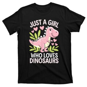 Just A Girl Dinosaurs T-Shirt