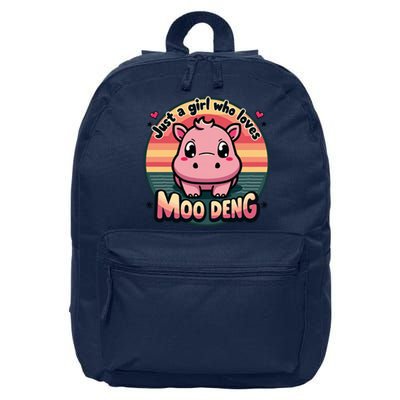 Just A Girl Who Loves Moo Deng Cute Baby Hippo Moo Deng Cute 16 in Basic Backpack