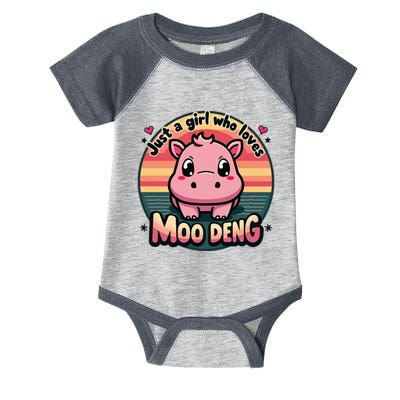 Just A Girl Who Loves Moo Deng Cute Baby Hippo Moo Deng Cute Infant Baby Jersey Bodysuit