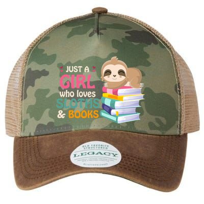 Just A Girl Who Loves Sloths And Books Sloth Legacy Tie Dye Trucker Hat