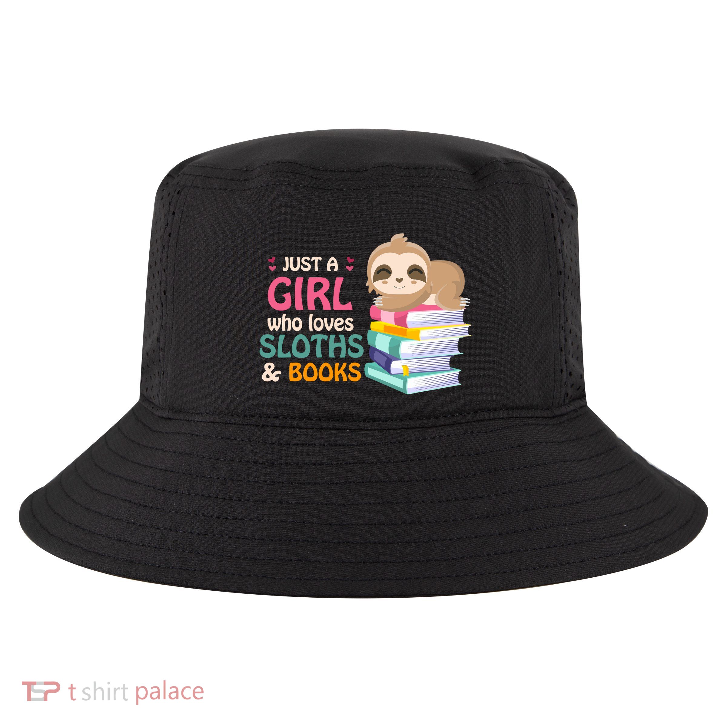 Just A Girl Who Loves Sloths And Books Sloth Cool Comfort Performance Bucket Hat