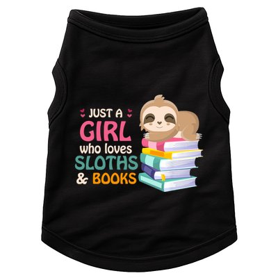 Just A Girl Who Loves Sloths And Books Sloth Doggie Tank