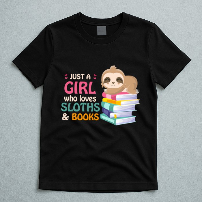 Just A Girl Who Loves Sloths And Books Sloth T-Shirt