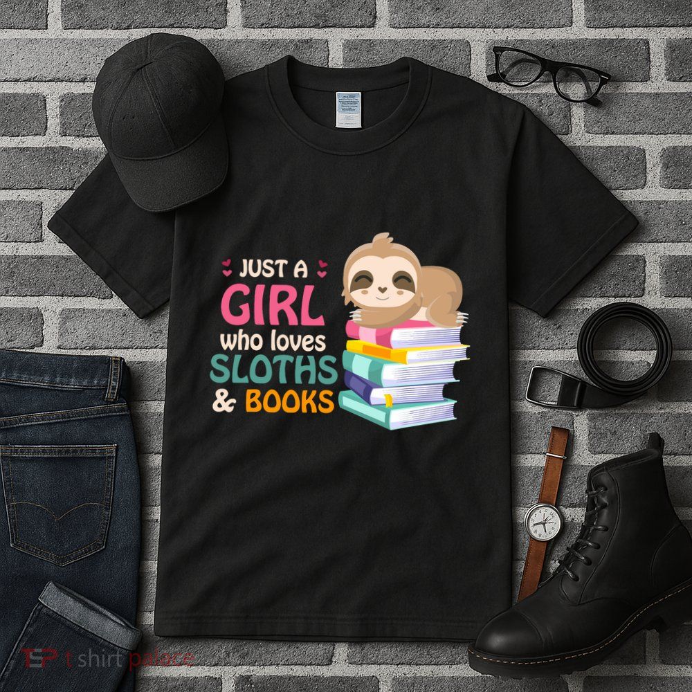 Just A Girl Who Loves Sloths And Books Sloth Tall T-Shirt