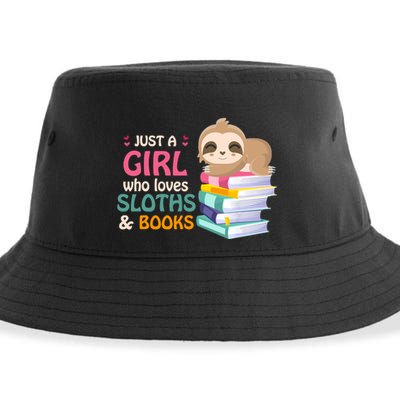 Just A Girl Who Loves Sloths And Books Sloth Sustainable Bucket Hat