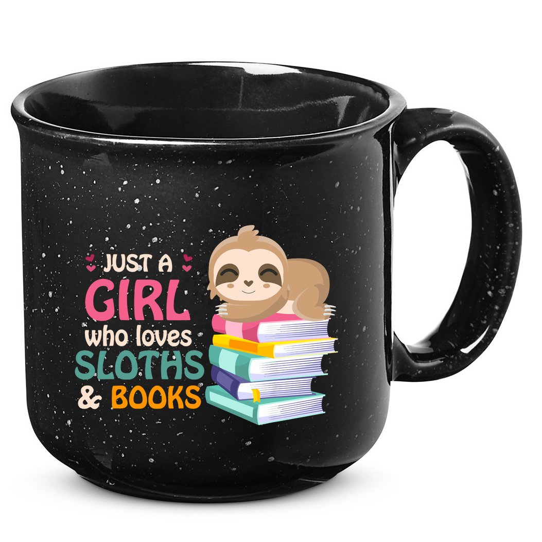 Just A Girl Who Loves Sloths And Books Sloth 15oz Campfire Ceramic Mug
