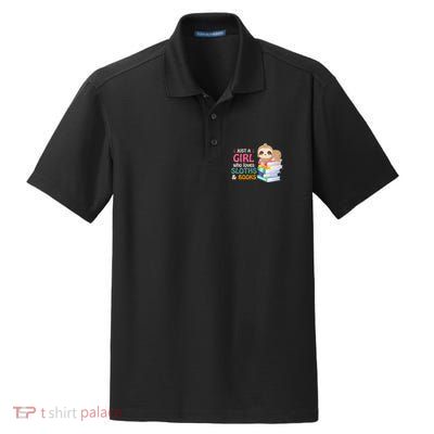Just A Girl Who Loves Sloths And Books Sloth Dry Zone Grid Polo