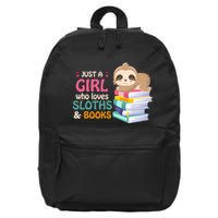 Just A Girl Who Loves Sloths And Books Sloth 16 in Basic Backpack
