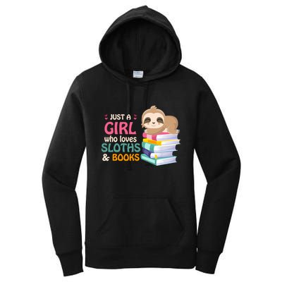 Just A Girl Who Loves Sloths And Books Sloth Women's Pullover Hoodie