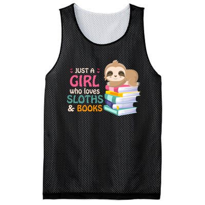 Just A Girl Who Loves Sloths And Books Sloth Mesh Reversible Basketball Jersey Tank