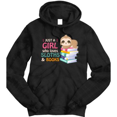 Just A Girl Who Loves Sloths And Books Sloth Tie Dye Hoodie