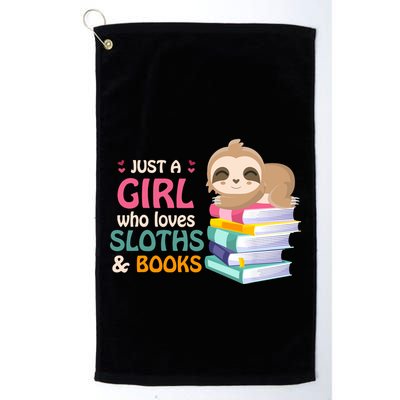 Just A Girl Who Loves Sloths And Books Sloth Golf Towel