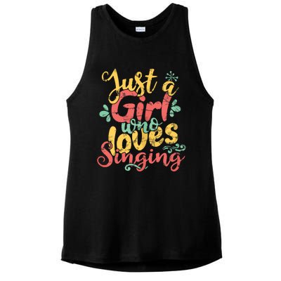 Just A Girl Who Loves Singing Gift T Ladies PosiCharge Tri-Blend Wicking Tank