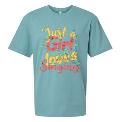 Just A Girl Who Loves Singing Gift T Sueded Cloud Jersey T-Shirt