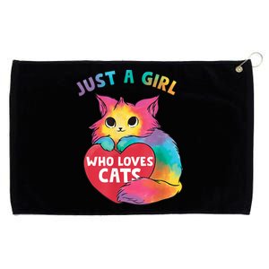 Just A Girl Who Loves Cats Cute Cat Lover Girl Grommeted Golf Towel