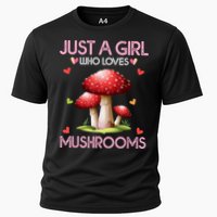 Just A Girl Who Loves Mushroom Hunting Cooling Performance Crew T-Shirt