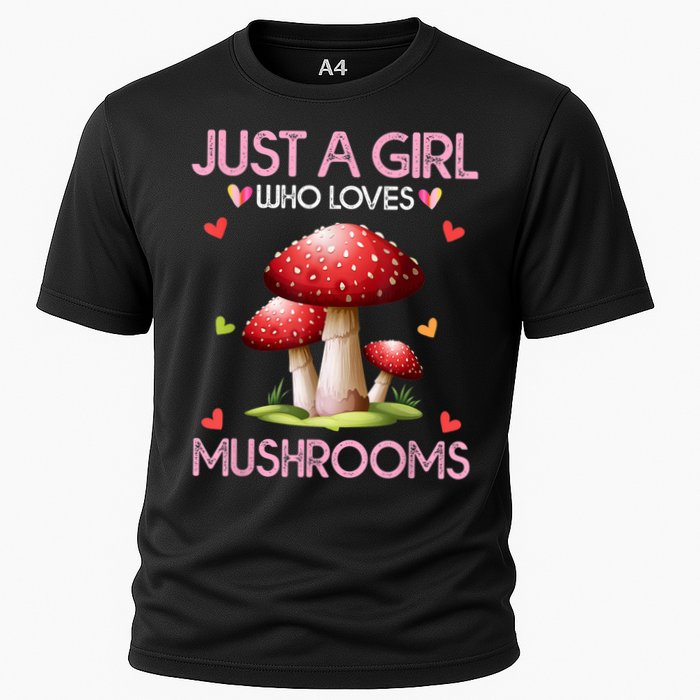 Just A Girl Who Loves Mushroom Hunting Cooling Performance Crew T-Shirt