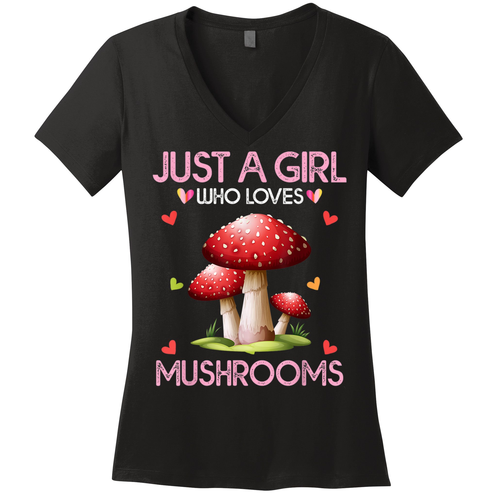 Just A Girl Who Loves Mushroom Hunting Women's V-Neck T-Shirt