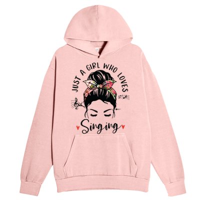 Just A Girl Who Loves Singing Hair Bun Gifts For Singer Urban Pullover Hoodie