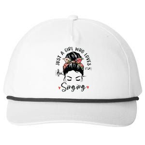 Just A Girl Who Loves Singing Hair Bun Gifts For Singer Snapback Five-Panel Rope Hat