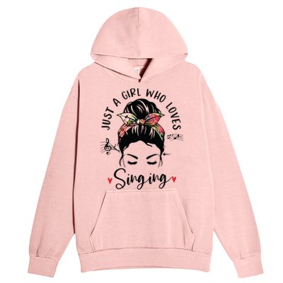 Just A Girl Who Loves Singing Hair Bun Gifts For Singer Urban Pullover Hoodie