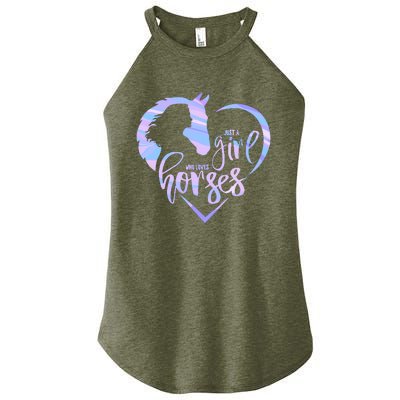 Just A Girl Who Loves Horses For Horses Lover Women’s Perfect Tri Rocker Tank