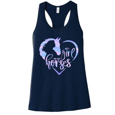 Just A Girl Who Loves Horses For Horses Lover Women's Racerback Tank