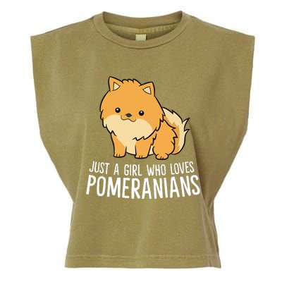 Just A Girl Who Loves Pomeranians Garment-Dyed Women's Muscle Tee