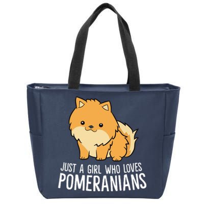 Just A Girl Who Loves Pomeranians Zip Tote Bag