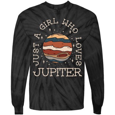 Just A Girl Who Loves Jupiter Astronomy Tie-Dye Long Sleeve Shirt