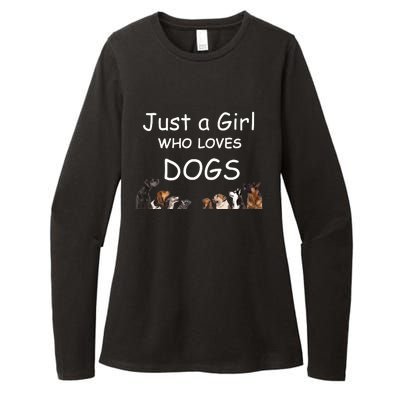 Just A Girl Who Loves Dogs Dog Lover Gift For Gift Womens CVC Long Sleeve Shirt