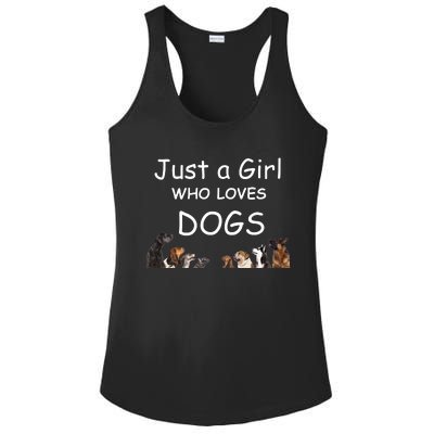 Just A Girl Who Loves Dogs Dog Lover Gift For Gift Ladies PosiCharge Competitor Racerback Tank