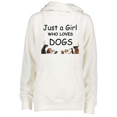 Just A Girl Who Loves Dogs Dog Lover Gift For Gift Womens Funnel Neck Pullover Hood