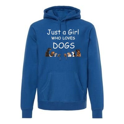 Just A Girl Who Loves Dogs Dog Lover Gift For Gift Premium Hoodie