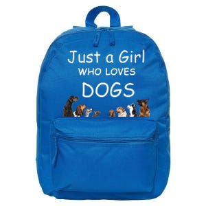 Just A Girl Who Loves Dogs Dog Lover Gift For Gift 16 in Basic Backpack