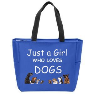 Just A Girl Who Loves Dogs Dog Lover Gift For Gift Zip Tote Bag