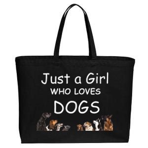 Just A Girl Who Loves Dogs Dog Lover Gift For Gift Cotton Canvas Jumbo Tote