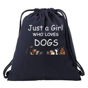 Just A Girl Who Loves Dogs Dog Lover Gift For Gift Drawstring Bag