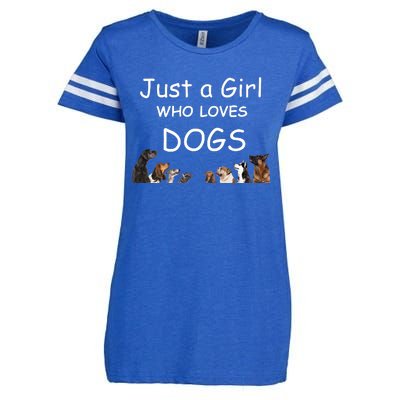 Just A Girl Who Loves Dogs Dog Lover Gift For Gift Enza Ladies Jersey Football T-Shirt