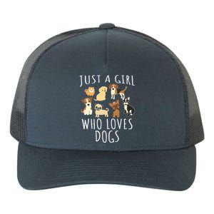 Just A Girl Who Loves Dogs Funny Puppy Yupoong Adult 5-Panel Trucker Hat