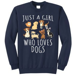 Just A Girl Who Loves Dogs Funny Puppy Sweatshirt