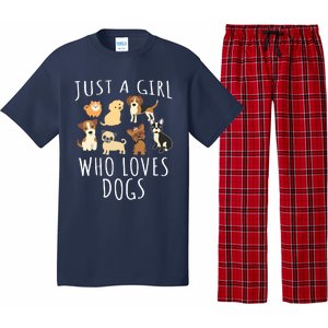 Just A Girl Who Loves Dogs Funny Puppy Pajama Set