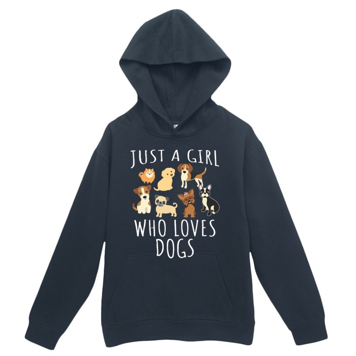 Just A Girl Who Loves Dogs Funny Puppy Urban Pullover Hoodie