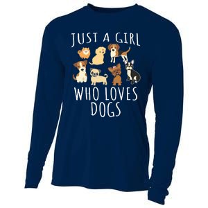 Just A Girl Who Loves Dogs Funny Puppy Cooling Performance Long Sleeve Crew