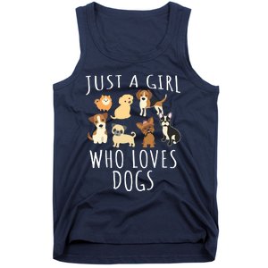 Just A Girl Who Loves Dogs Funny Puppy Tank Top