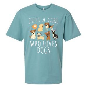 Just A Girl Who Loves Dogs Funny Puppy Sueded Cloud Jersey T-Shirt